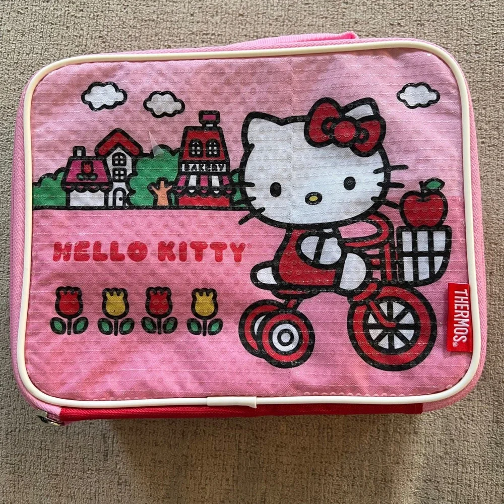 Thermos Hello Kitty Insulated Lunch Box Pink Sequin Hard Liner Sanrio Bag